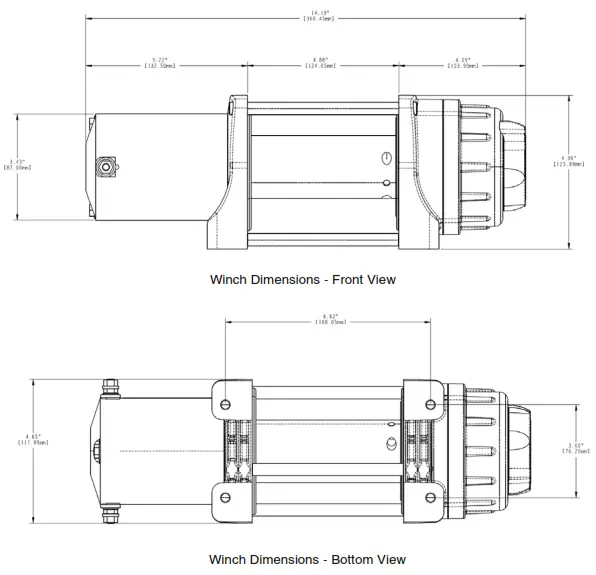 KOLPIN OUTDOORS 25-9605 Polaris Ranger 6000 lb Synthetic Rope Winch - 15