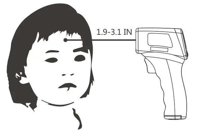 eZthings HW-F7 Non-Contact Forehead Thermometer - operate1