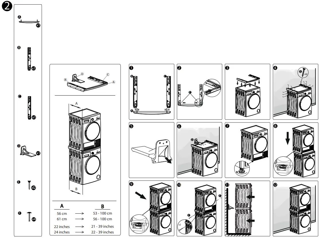 Avanti FLW22V0W White Laundry Stacking Kit - Discription 1