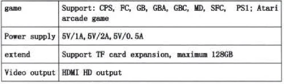 YUYUE Wireless Retro Game Console - Detailed parameters
