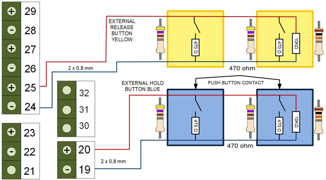 NANO EXTERNAL EXTINGUISHERS RELEASE & HOLD WIRING OPTION