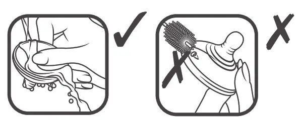 TAKE EXTRA CARE WHEN CLEANING THE SENSITIVE ANTI-COLIC NIPPLE VALVE