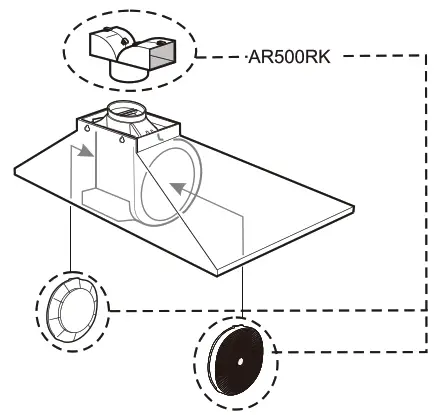 CHEF CRC612SB 60cm Canopy Rangehoods - Ducting Accessories 1