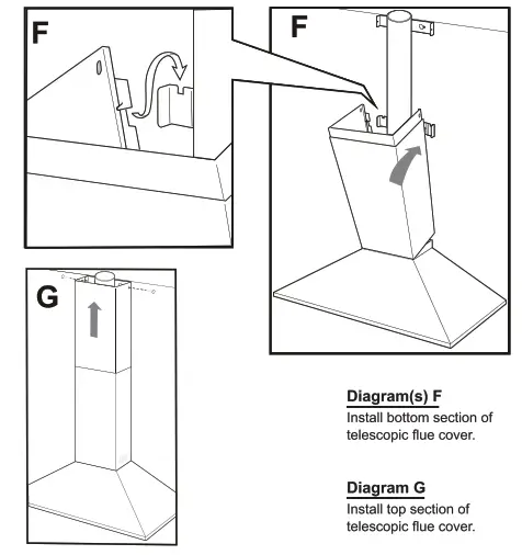 CHEF CRC612SB 60cm Canopy Rangehoods - Recommended installation sequence 1
