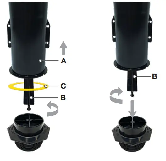 Fluidmaster K-400H-5002 PerforMax Fill Valve and Seal Kit- back into cap.