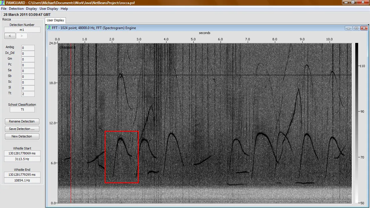 SENDING DATA TO ROCCA – SELECTING A WHISTLE