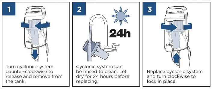 Bissell 2230 Pet Hair Eraser - Cleaning the Cyclonic System