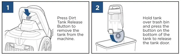 Bissell 2230 Pet Hair Eraser - Emptying the Dirt Tank