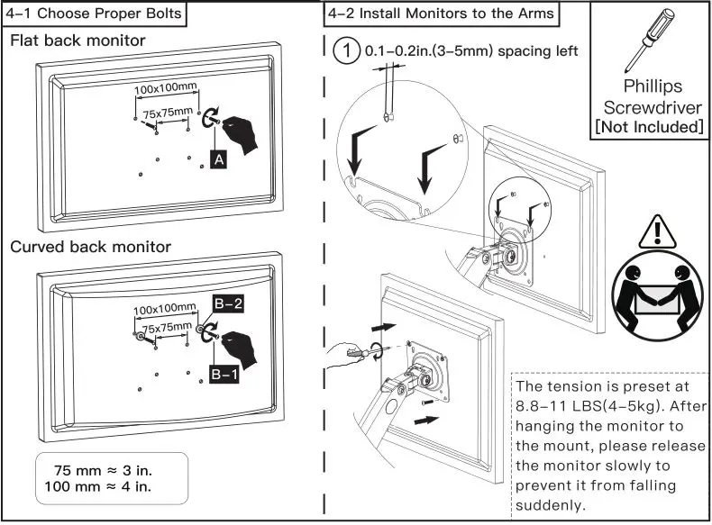 HUANUO Monitor Desk Mount - Attach monitor to the Arm
