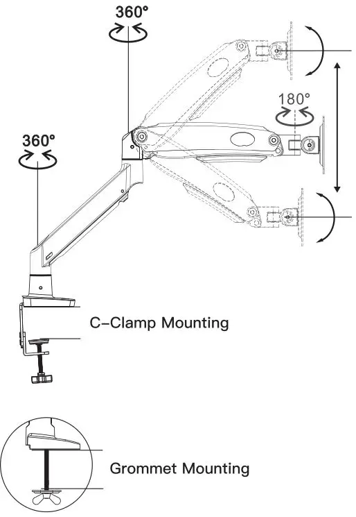 HUANUO Monitor Desk Mount - Product Features