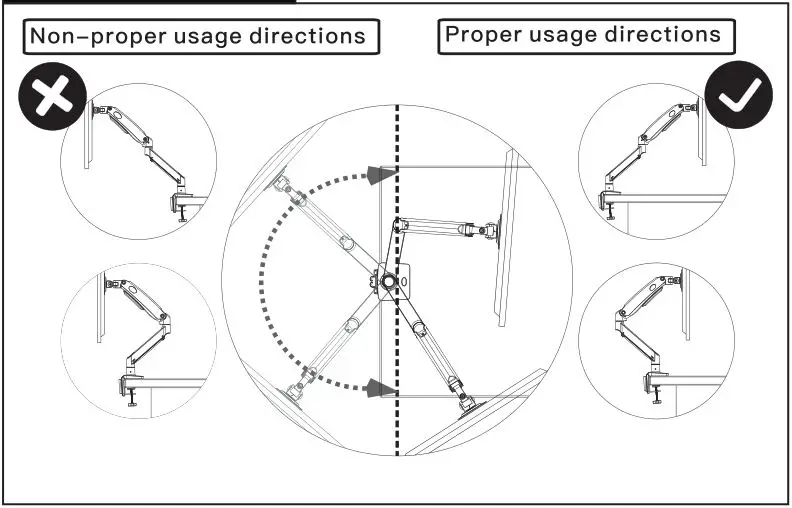 HUANUO Monitor Desk Mount - Rotation Restriction