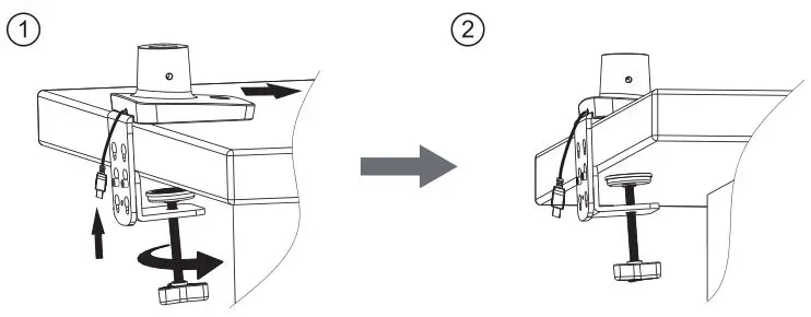 HUANUO Monitor Desk Mount - Secure the Base to the Desktop