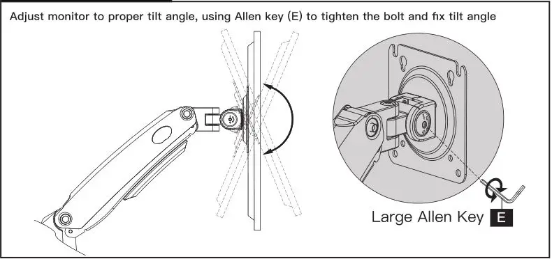 HUANUO Monitor Desk Mount - Tilt Adjustment