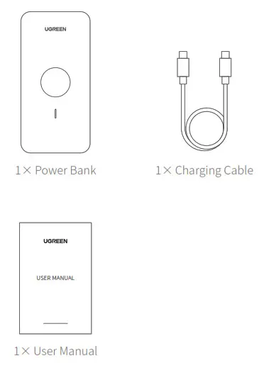 UGREEN PB195 Magnetic Wireless Power Bank 10000 mAh - Package Contents