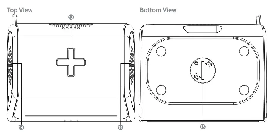 i box WJ 288APP Dusk Radio Alarm Clock with Wireless Charging- Top view