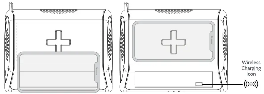 i box WJ 288APP Dusk Radio Alarm Clock with Wireless Charging- Wireless Charging
