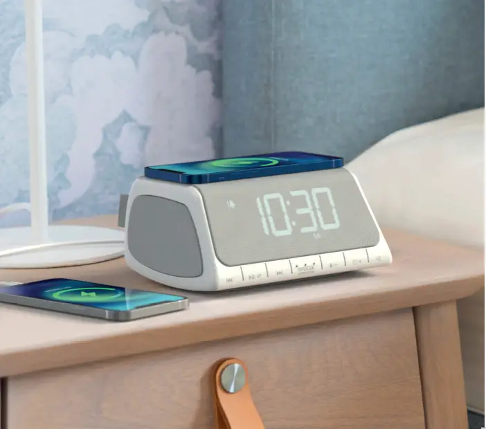 i box WJ 288APP Dusk Radio Alarm Clock with Wireless Charging
