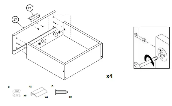 boahaus 1609 Dressing Table with Mirror fig 30