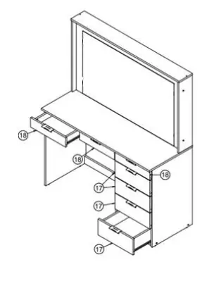 boahaus 1609 Dressing Table with Mirror fig 35