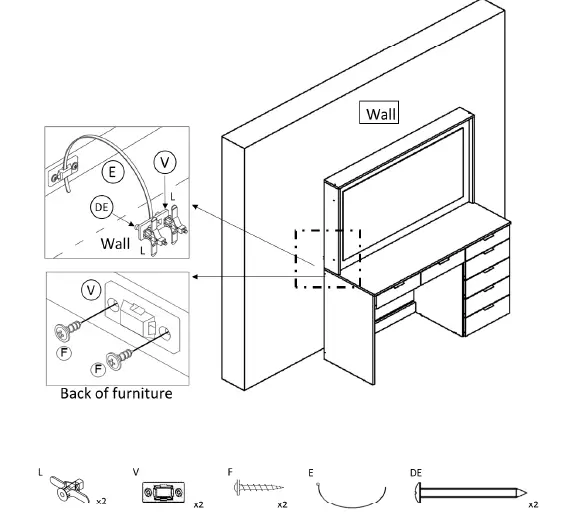 boahaus 1609 Dressing Table with Mirror fig 36