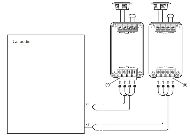 SONY XS-XB1621C 2-Way Component Speaker System- Connections