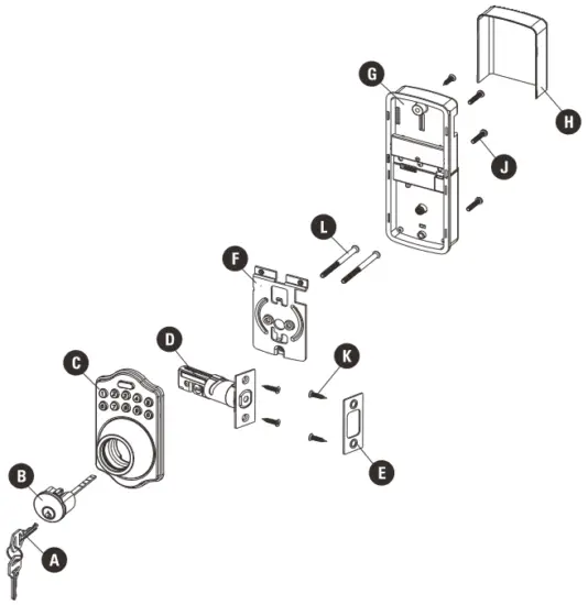 LOCKEY E910 Electric Dead Bolt - tp link Unmanaged Easy Smart Rackmountable Switches - PACKAGE CONTENTS