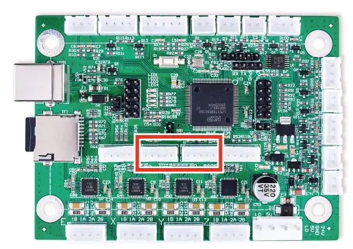 omtech K40+ Laser Engraver Control Card - Laser Head Connections 2