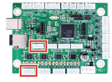omtech K40+ Laser Engraver Control Card - Rotary Axis Connections