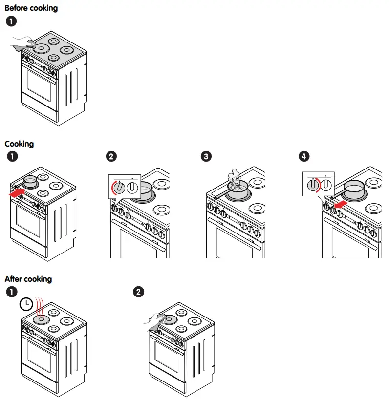 ELVITA CCS46405V Glass Ceramic Hob Electric Cooker - Before cooking