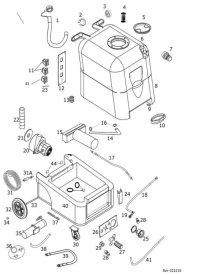 Jon Don PE500 Carpet Extractor with Heat 500 PSI Dual 2-Stage - daigram