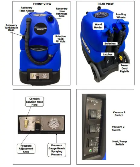 Jon Don PE500 Carpet Extractor with Heat 500 PSI Dual 2-Stage - figure 1