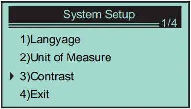 VXDAS Automobile OBD Diagnostic Instrument User Manual - Contrast adjustment