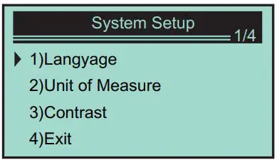 VXDAS Automobile OBD Diagnostic Instrument User Manual - Enter setting menu
