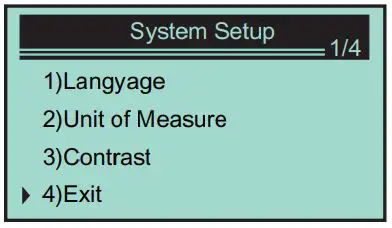 VXDAS Automobile OBD Diagnostic Instrument User Manual - Exit the system setting