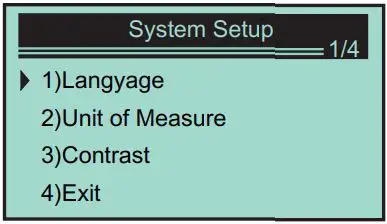 VXDAS Automobile OBD Diagnostic Instrument User Manual - Language setting