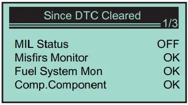 VXDAS Automobile OBD Diagnostic Instrument User Manual - Since DTC Cleared