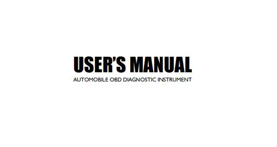 VXDAS Automobile OBD Diagnostic Instrument User Manual - Users Manual