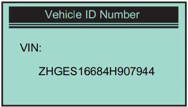 VXDAS Automobile OBD Diagnostic Instrument User Manual - retrieved vehicle information