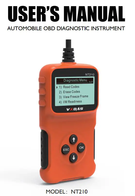 VXDAS Automobile OBD Diagnostic Instrument User Manual