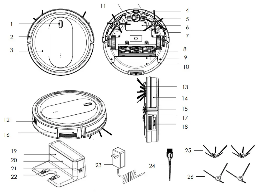 KALORIK R1 HUVI Robot Vacuum - PARTS