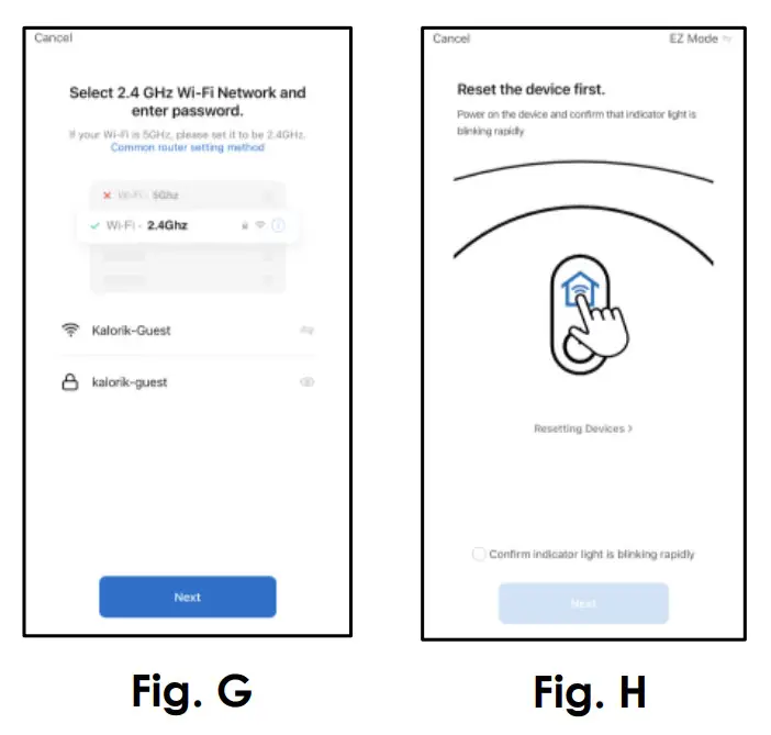 KALORIK R1 HUVI Robot Vacuum - connect in EZ Mode