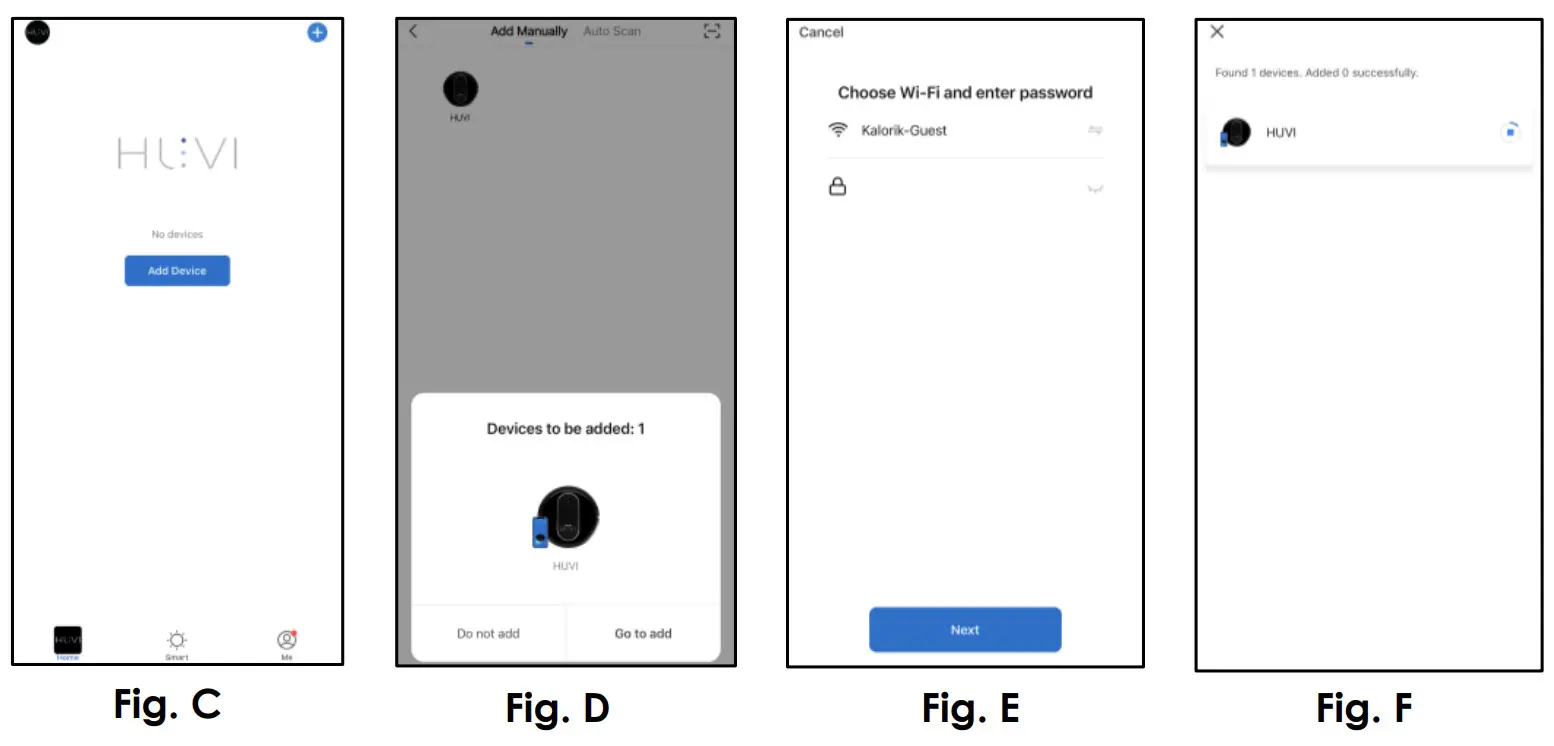 KALORIK R1 HUVI Robot Vacuum - connect using Bluetooth