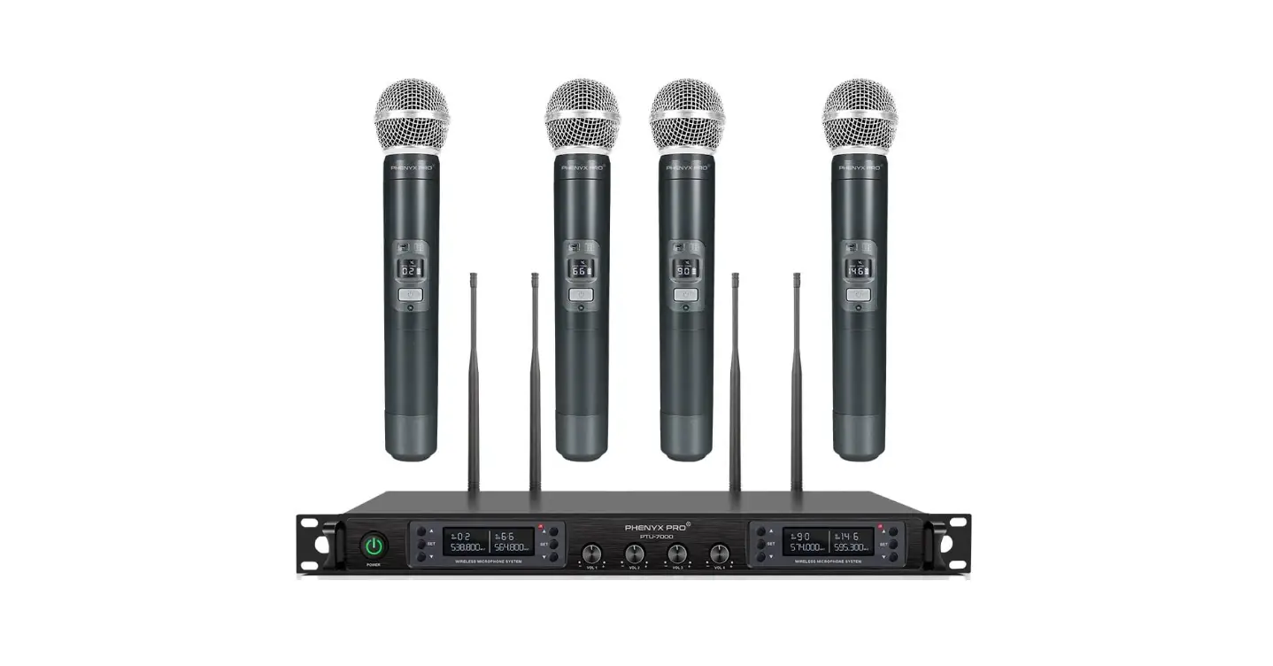 Phenyx Pro Ptu-7000a Selectable Frequency Uhf Quad Channels Wireless Microphone System Owner's Manual Phenyx Pro Ptu-7000a Selectable Frequency Uhf Quad Channels Wireless Microphone System Owner's Manual