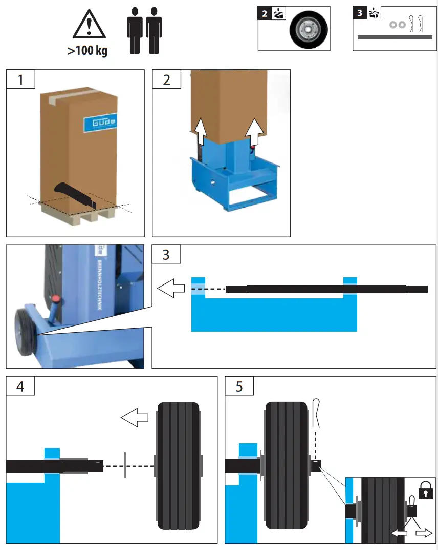 Gude vGHS 500 8TB Petrol Wood Log Splitter - fig 1