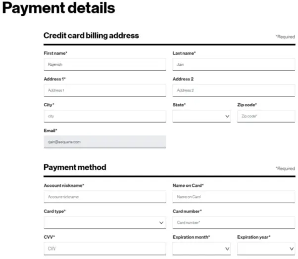 Verizon SIM sign-up procedure