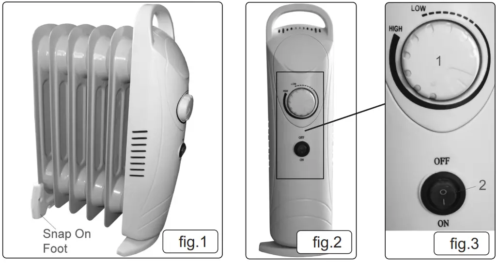 SEALEY RD800 800W 6-Element Mini Oil-Filled Radiator - OPERATION