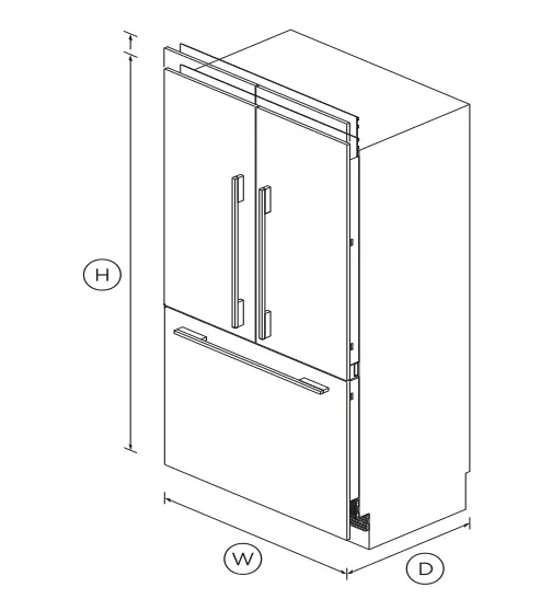 Fisherpaykel RS36A80J1N Integrated French Door Refrigerator Freezer-fig1