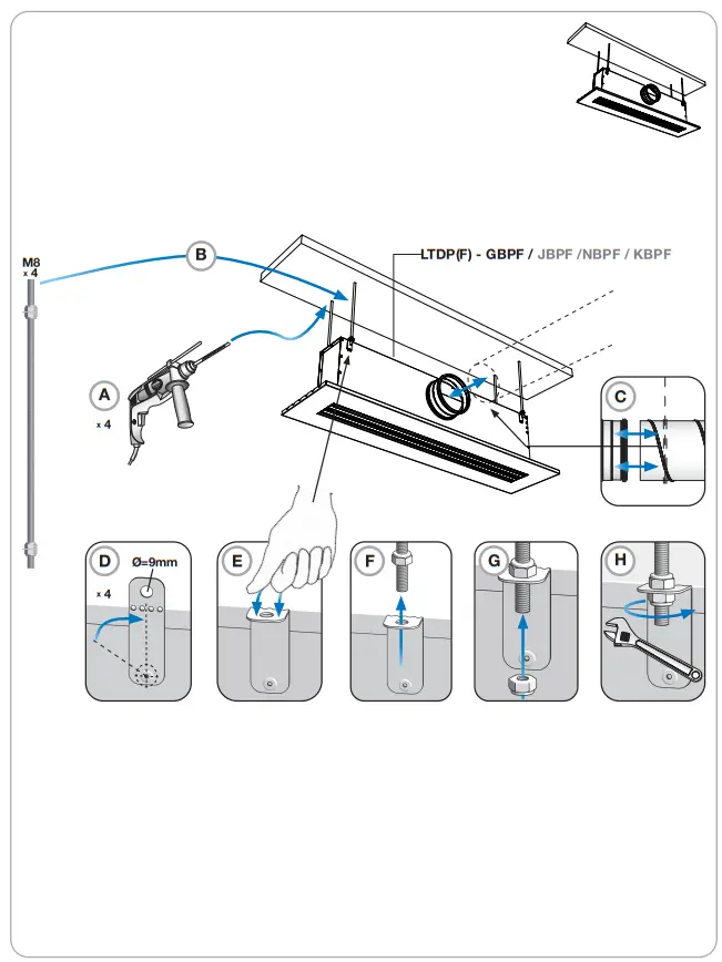 Lindab LTDP Slot Diffuser Panel Instruction - fig1