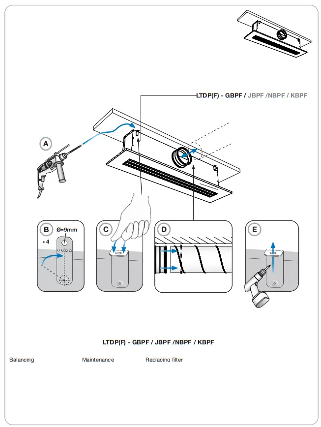 Lindab LTDP Slot Diffuser Panel Instruction - fig2