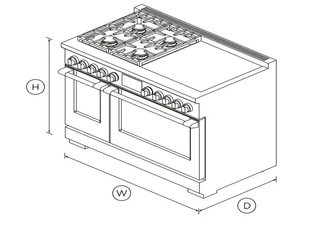 FISHER PAYKEL RHV3-484-N 48-Inch Dual Fuel Range - Figure 1